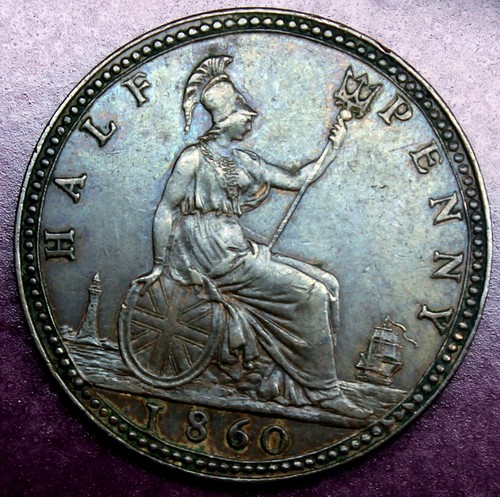 1860 queen victoria - queen, half