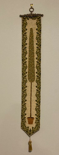 Vtg tapestry floral topiary - tapestry,