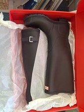 HUNTER ORIGINAL FIELD BOOT BLACK Women's Wellingtons New in box UK Size 8