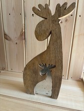 Large Wooden Moose Christmas