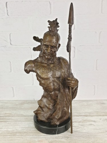 Bronze statue indian warrior - bronze,