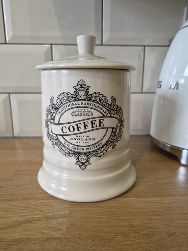Green pottery coffee pot - green,