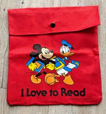 Mickey Mouse Donald Duck I Love to Read Satchel Book Bag Vintage Walt Disney