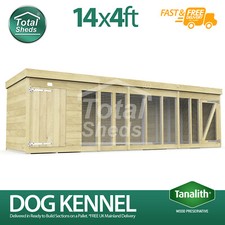 Dog Kennel & Run 14ft x 4ft Fully Pressure Treated Tanalised Timber Free Deliver