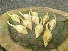 ChiselCraft  (TEN) 10 Wooden Mice Wood Carvings Solid Wood Carvings Mouse SALE 1