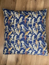 Handmade Blue Parrot Birds Parakeet Jungle Leaves Cushion Pillow Wild 45x50 cm
