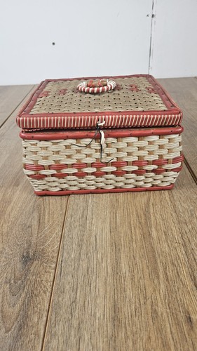 Vintage woven sewing basket - vintage,