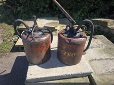 Vintage Oil Cans Pair Garage