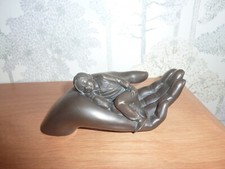 Genesis Ireland Caring Boy Sleeping In Hand Cold Cast Bronze Dated 2000  E/5000