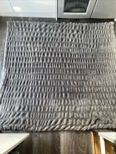 Large Grey 6ft X 6ft Kelly Hoppen Ridged Blanket  Throw Ideal For Bed Or Sofa