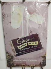 Cadbury's Vintage Worn Rusted Look Cadbury Chocolate Retro Tin Sign.     UK (bc)