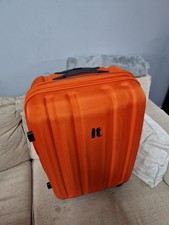 It Luggage Orange Hardshell Pull Along Expandable Travel Suitcase