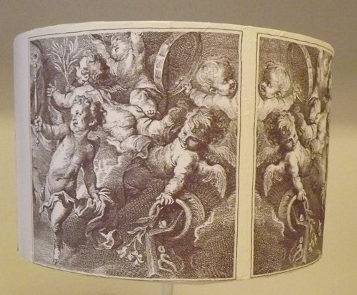 Antique cherub lampshade - cherub, pale