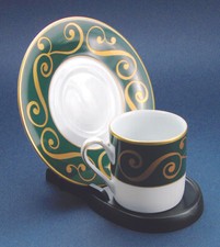 Black Cup and Saucer Display Stand : Tea Set Display