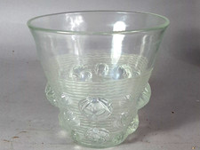 Art Deco Vase Shell Decor Pressed Molded Glass Signed Verlys