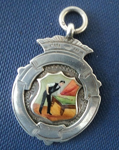 Silver enamel medal snooker - silver,