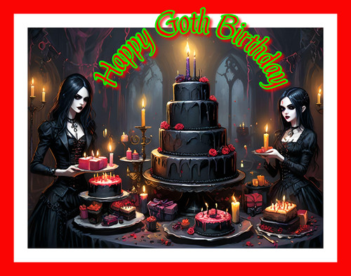 Goth birthday party greeting - goth,