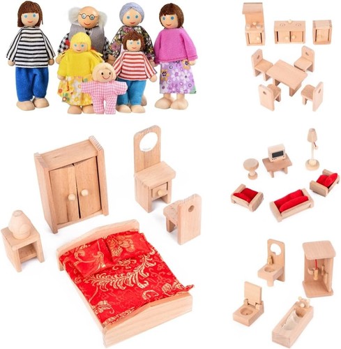 Wooden dolls house furniture - wooden, 4