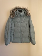 Ladies OZARK TRAIL Hooded Puffer Coat (Hiking, Outdoors) Aqua Blue, Size 18