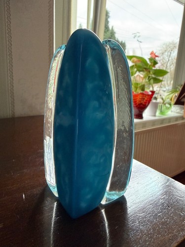 Vintage jizerske sklo blue art - vintage,