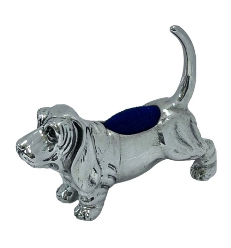 Sterling silver basset dog pin - basset,
