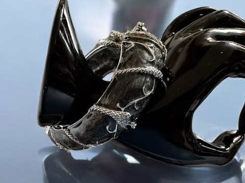Hinged snake bangle silver - hinged,