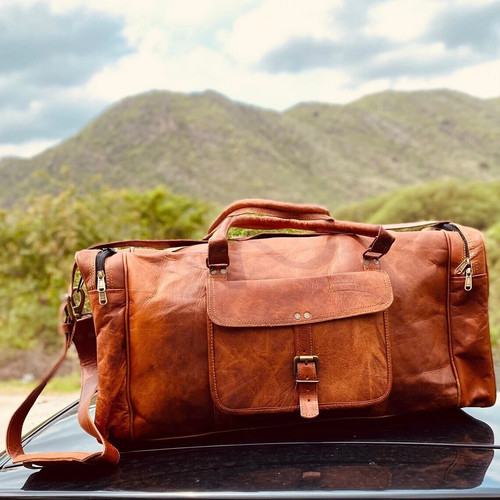 Bag leather travel - gym, duffel