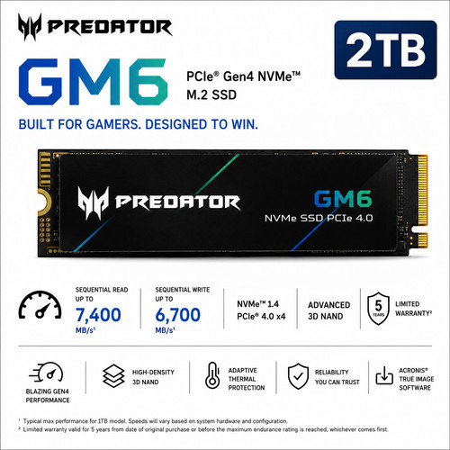 Acer predator gm6 2tb - 2tb, m.2