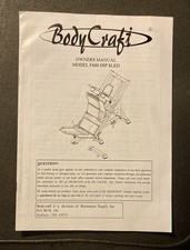 BodyCraft Owners Manual Model