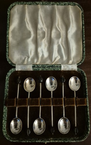 Sterling silver coffee bean - silver,