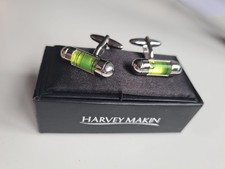 Spirit Level Cuff Links Silver Tone - With Gift Box