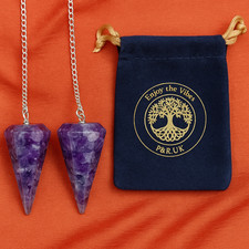 2 Pack Amethyst Orgonite Pendulum Dowsing Crystal ? Reiki Healing, Chakra Energy