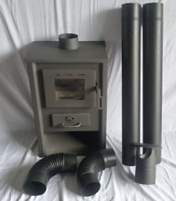 Freestanding Fireplace Stove (Maximum Power:12kW)Black Flue Pipes&Elbows Kit