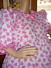 SISSY PRETTY BRIGHT PINK HEARTS  SHORT DRESS and  PANTIES ADULT BABY PLAY 48/50"
