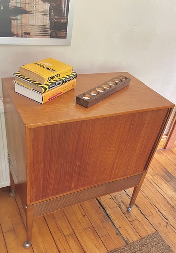 Mid century teak tambour - teak,