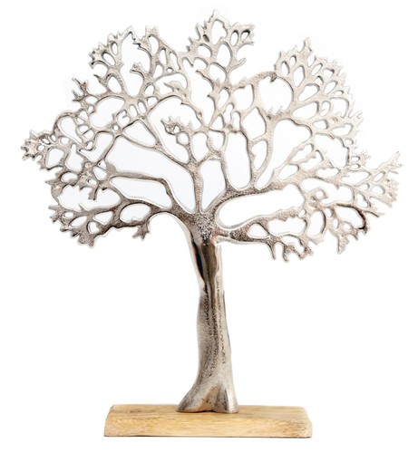 Silver metal tree - silver, decorative