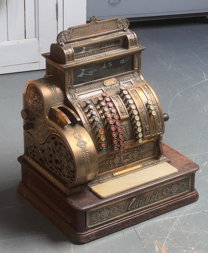 Antique brass national cash - brass,