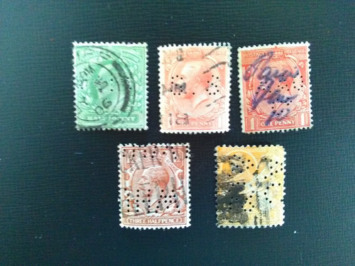 Used perfin stamps - b,
