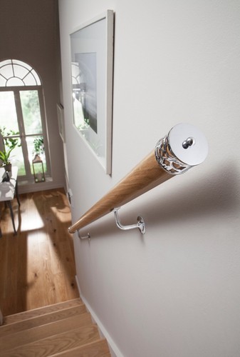 Chrome mopstick handrail ends - handrail,