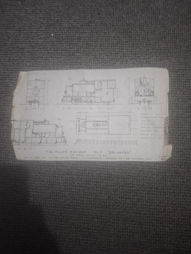 7mm scale drawing - , talyllyn