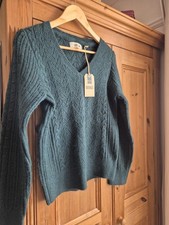 Fat Face Deep Teal Cosy V Neck