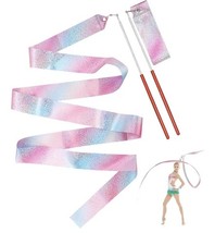 2 Pcs Gymnastic Ribbon Baton Long Dance Streamers, 78.7 Inch Wand Ribbons