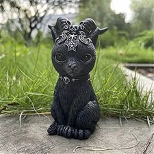 Black Mysterious Cute Gothic Cat Witches Ornament Decor