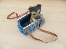 Ornament German Shepherd Alsatian Puppy in a handbag Resin Planter Cute  