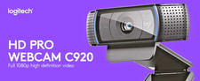 Logitech C920 HD Pro 1080p Webcam-Skype, Zoom, Office, Meeting, PC/Mac/Laptop UK