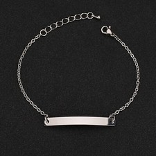 Womens Silver ID Bracelet Any Engraving Stainless Steel Jewellery  Gifts