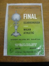 28/04/1973 FA Trophy Final: Scarborough v Wigan Athletic [At Wembley] . All UK o