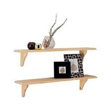 Home 89cm Set of 2 Wooden Shelves - Unfinished Pine