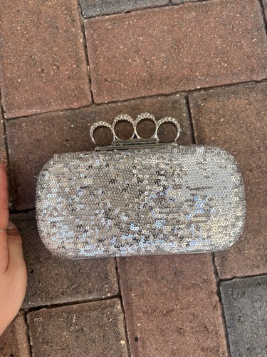 Silver sequin rhinestone - silver,
