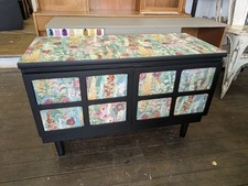 Mid Century Retro Nathan Sideboard on Black Floral Print Sold Message Commission